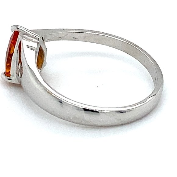 Mandarin Spessartine 1.50ct Diamond 18K Gold Ring - Picture 6 of 7